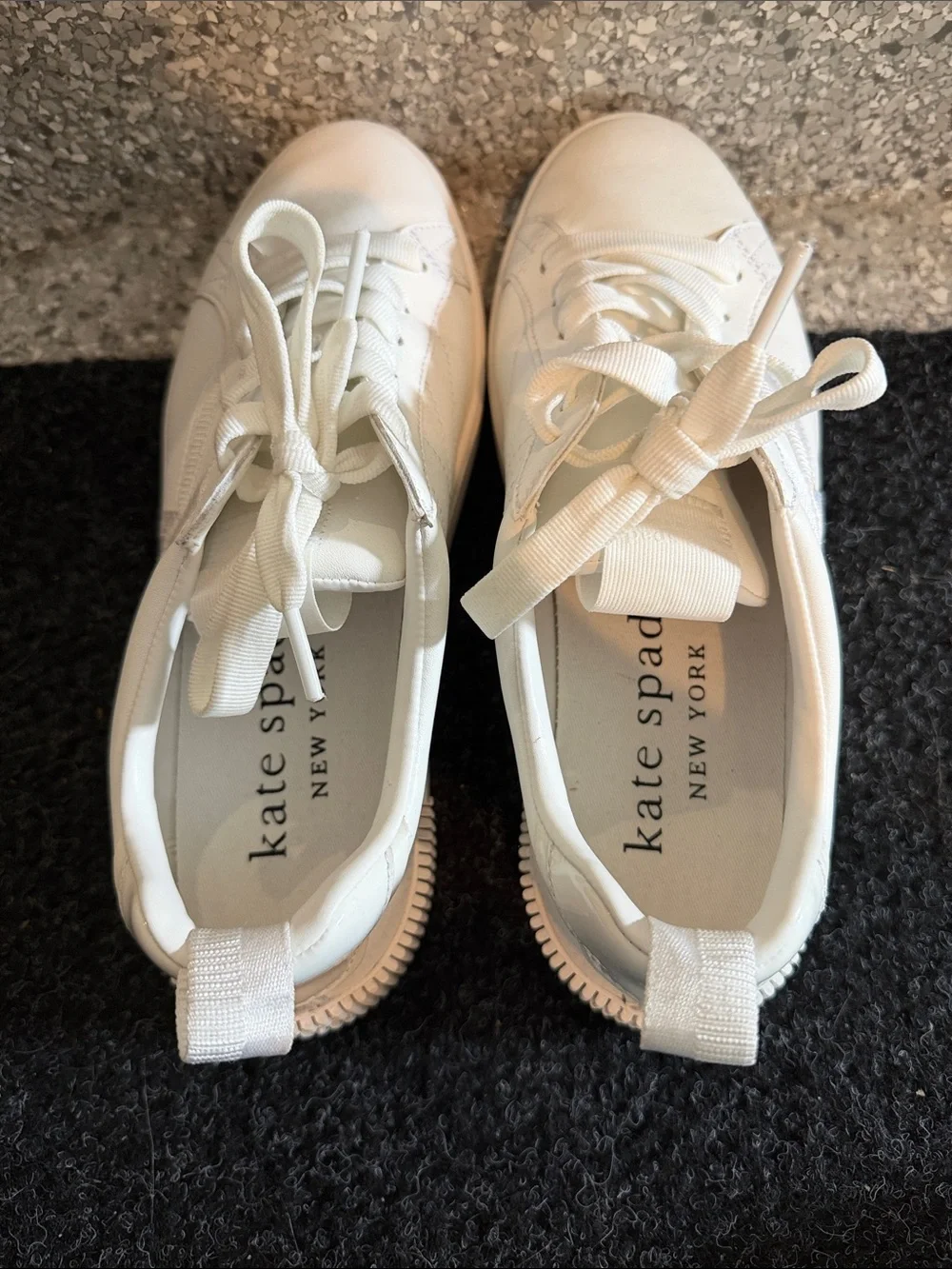 kate spade White Low-Top Lace-Up Sneakers
